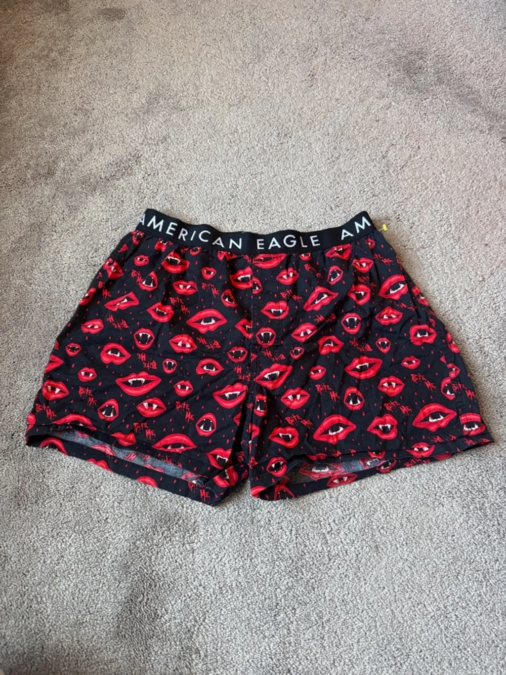 American Eagle Boxer Briefs Vampire Bite Me Print Stretch Underwear SIZE M